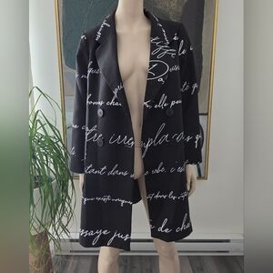 Hippocampe | Double-Breasted Blazer Jacket with Script Detail